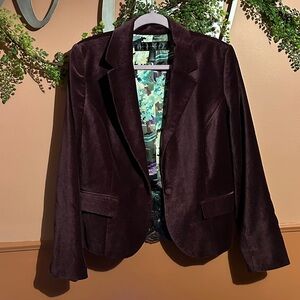 Apostrophe Velvet Blazer - Deep Burgundy